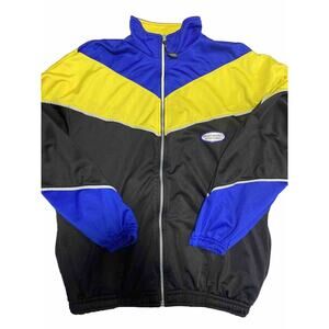 Bruno Maurizio Track Jacket Mens Large Colorblock Y2K Retro 90s Athletic VINTAGE